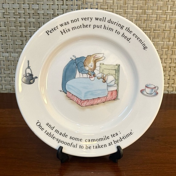 VTG 1980s Wedgewood Peter Rabbit Child's Plate, Bowl & Cup 3 Piece Set England - Picture 3 of 16